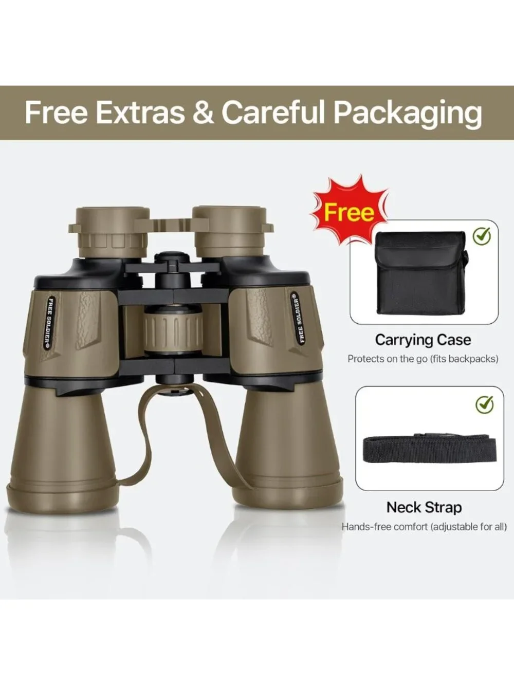 High-Powered 20x50 Waterproof Binoculars | Lightweight, Fog-Proof for Bird